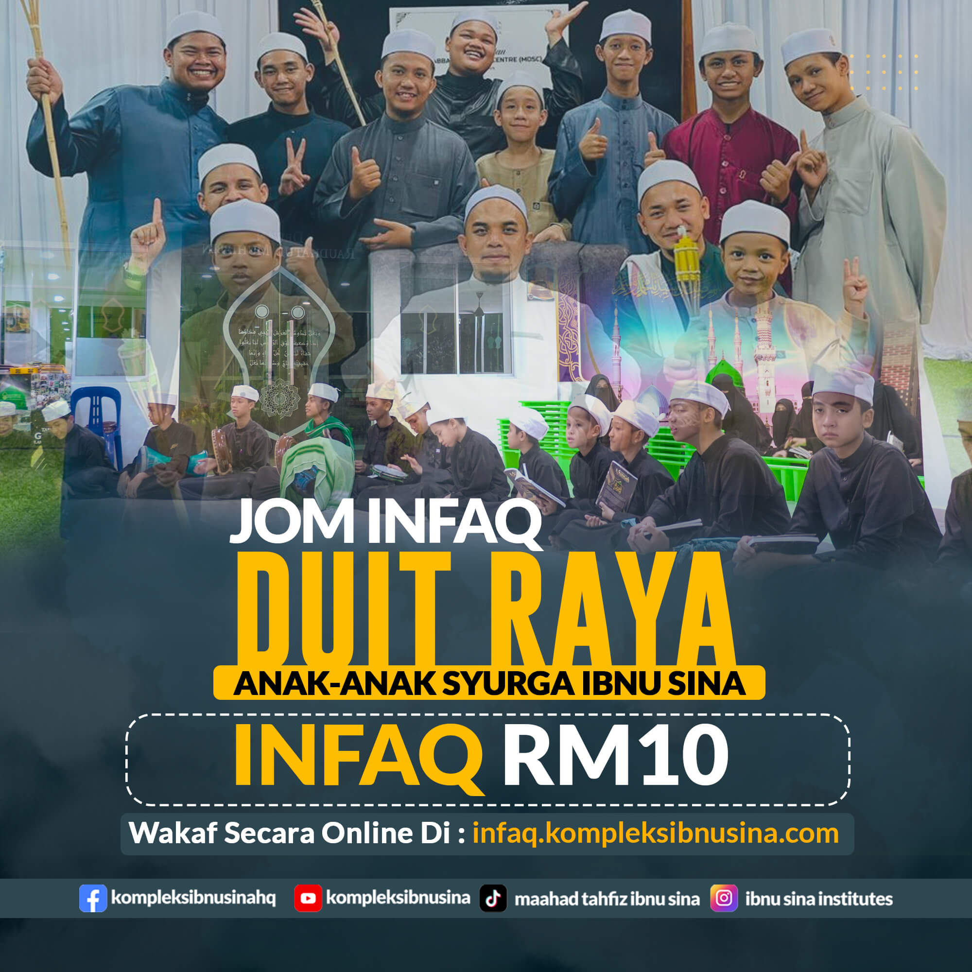 Pihak Pengurusan Maahad Tahfiz Ibnu Sina, Membuka Ruang Dan Peluang Kepada Para Penyumbang Yang Ingin Menyumbang Infaq Duit Raya Kepada Pelajar Maahad Tahfiz Ibnu Sina Yang Terdiri Daripada Pelbagai Latarbelakang