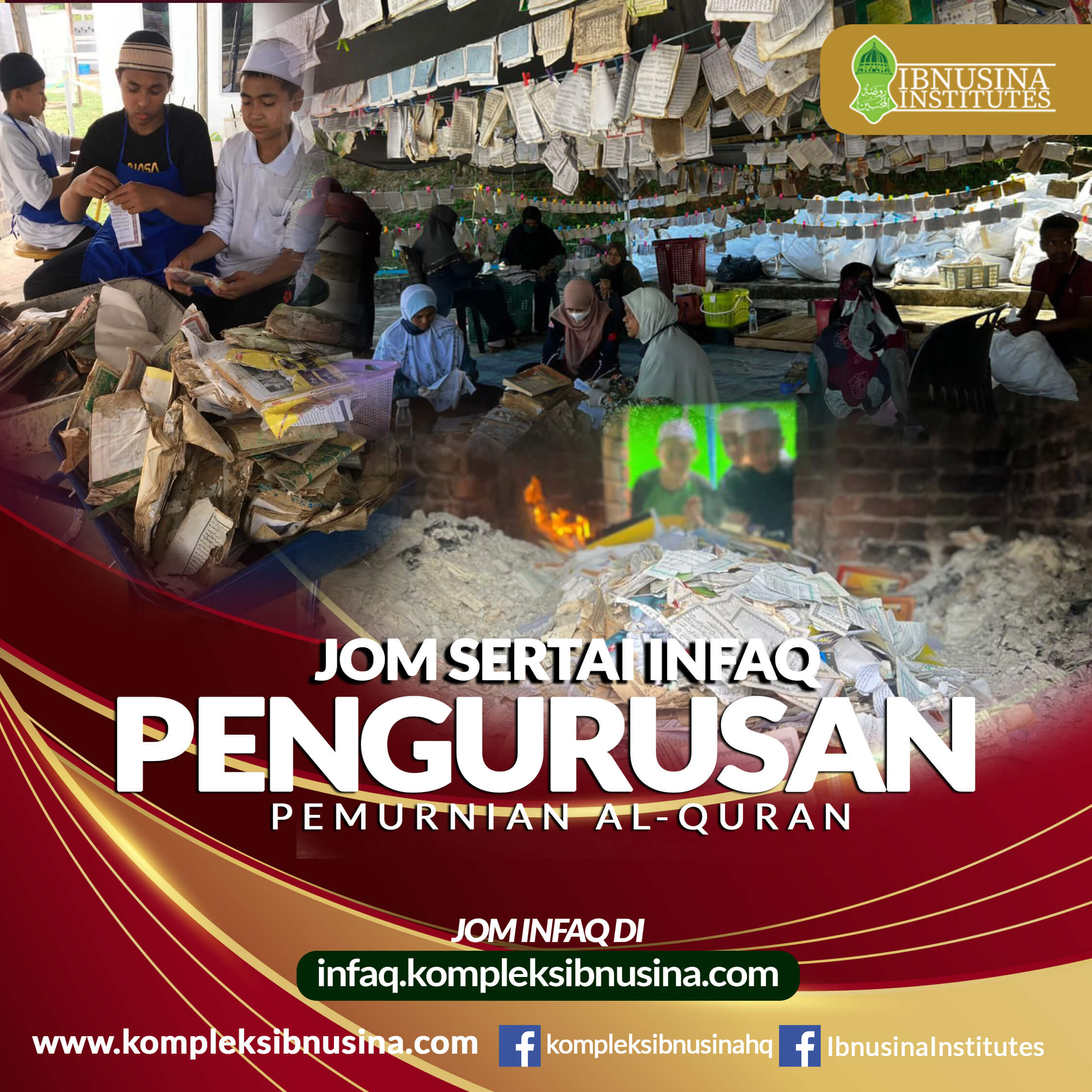 Pihak Kompleks Ibnu Sina Berbesar Hati Menjemput Tuan/Puan Bagi Sama-Sama Menjayakan Proses Pemurnian Al-Quran & Kitab-Kitab Lama Yang Sedang Berlangsung Dikompleks Ibnu Sina. Semoga Dengan Sokongan Anda Dapat Mempercepatkan Proses Pemurnian Al-Quran Ini.